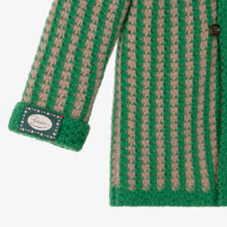 Gucci-Boys Green Striped Wool Cardigan | Childrensalon Outlet