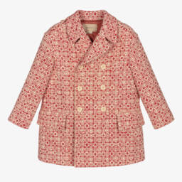 Gucci-Boys Ivory Patterned Cotton Overcoat | Childrensalon Outlet