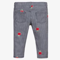 Gucci-Girls Blue Striped Denim Trousers | Childrensalon Outlet