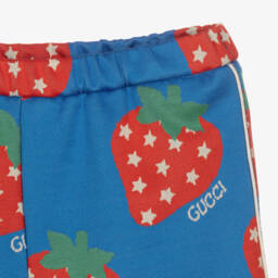Gucci-Girls Cobalt Strawberry Print Trousers | Childrensalon Outlet