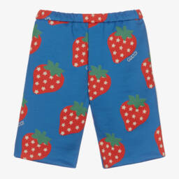 Gucci-Girls Cobalt Strawberry Print Trousers | Childrensalon Outlet