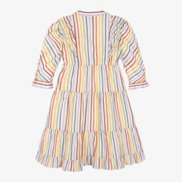 Gucci-Girls Ivory Striped Cotton Dress | Childrensalon Outlet