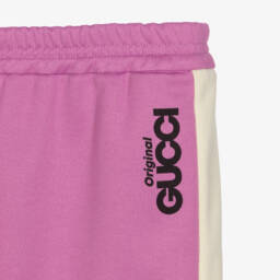 Gucci-Girls Pink Branded Joggers | Childrensalon Outlet