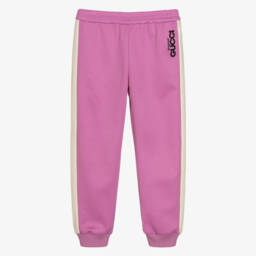 Gucci-Girls Pink Branded Joggers | Childrensalon Outlet