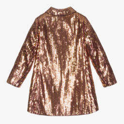 Gucci-Girls Pink & Gold Sparkle Coat | Childrensalon Outlet