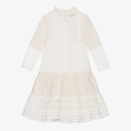 Gucci-Girls Silk & Cotton Lace Dress | Childrensalon Outlet