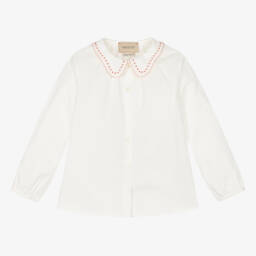 Gucci-Белая хлопковая блузка для малышек | Childrensalon Outlet