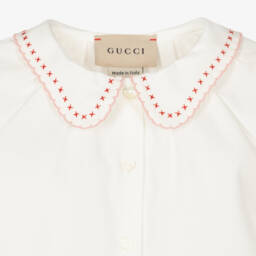 Gucci-Белая хлопковая блузка для малышек | Childrensalon Outlet
