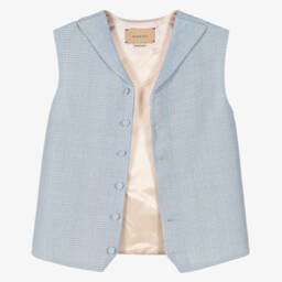 Gucci-Голубой жилет в клетку | Childrensalon Outlet