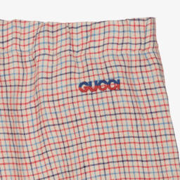 Gucci-Teen Boys Checkered Linen Shorts | Childrensalon Outlet