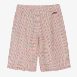 Gucci-Teen Boys Checkered Linen Shorts | Childrensalon Outlet