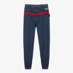 Gucci-Teen Boys Denim Jogger Trousers | Childrensalon Outlet