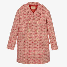 Gucci-Teen Boys Ivory Jacquard Coat | Childrensalon Outlet