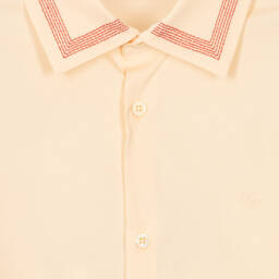 Gucci-قميص تينز ولادي قطن بوبلين لون عاجي | Childrensalon Outlet