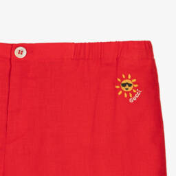 Gucci-Teen Boys Scarlet Linen Blend Shorts | Childrensalon Outlet
