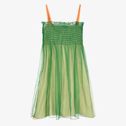 غوتشي-فستان تينز بناتي حرير لون أخضر | Childrensalon Outlet