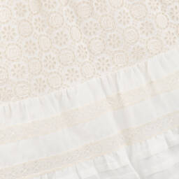 Gucci-Кремовое платье из хлопка и шелка GG | Childrensalon Outlet