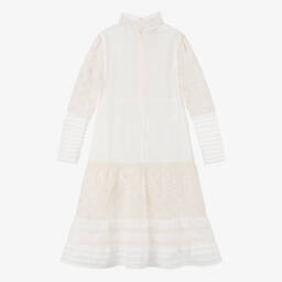 Gucci-Кремовое платье из хлопка и шелка GG | Childrensalon Outlet