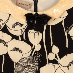 Gucci-Кремово-черное шелковое платье для подростков | Childrensalon Outlet