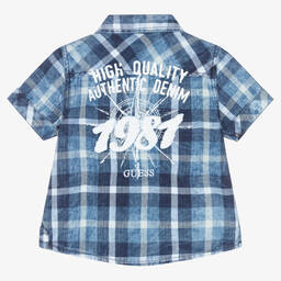 Guess-Синяя рубашка в клетку | Childrensalon Outlet