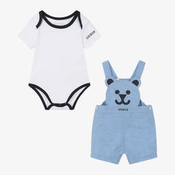 Guess-Baby Boys Blue Cotton Shorts Set | Childrensalon Outlet
