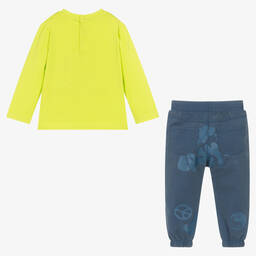 Guess-Baby Boys Green & Blue Joggers Set | Childrensalon Outlet