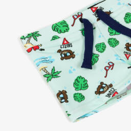Guess-Baby Boys Green Tropical Print Swim Shorts | Childrensalon Outlet