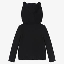 Guess-Baby Boys Navy Blue Hooded Cardigan | Childrensalon Outlet