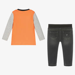 Guess-Baby Boys Orange Cotton Trousers Set | Childrensalon Outlet