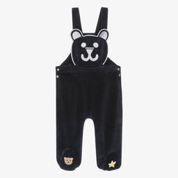 Guess-Baby Boys White & Navy Blue Dungarees Set | Childrensalon Outlet