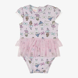 Guess-أوفرول بادي قطن عضوي لون بنفسجي للمولودات | Childrensalon Outlet