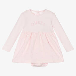 Guess-Baby Girls Pale Pink Dress | Childrensalon Outlet