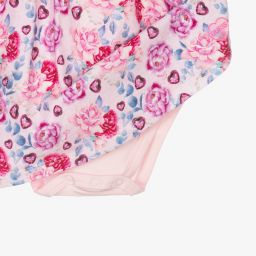 جيس-فستان قطن عضوي جيرسي لون زهري بطبعة ورود | Childrensalon Outlet