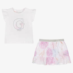 Guess-Baby Girls Pink Floral Skirt Set | Childrensalon Outlet