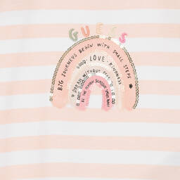 Guess-Baby Girls Pink Striped Denim Skirt Set | Childrensalon Outlet