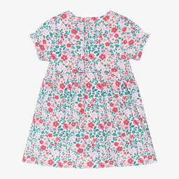 Guess-Baby Girls White Cotton Floral Dress | Childrensalon Outlet