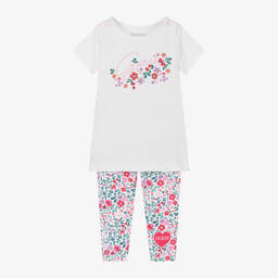 Guess-Baby Girls White Cotton Leggings Set | Childrensalon Outlet