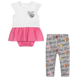 Guess-Baby White & Pink Leggings Set | Childrensalon Outlet