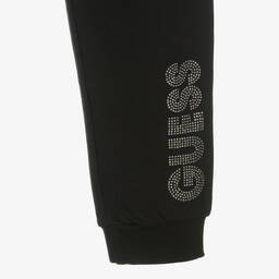 Guess-Black Diamanté Logo Joggers | Childrensalon Outlet