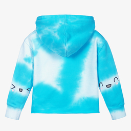 Guess-Blue Cotton Cropped Hoodie | Childrensalon Outlet