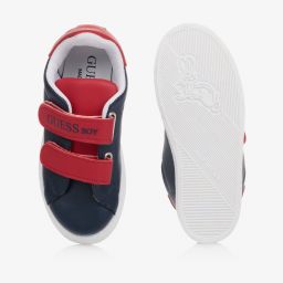 Guess-Blue Faux Leather Trainers | Childrensalon Outlet