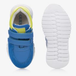 Guess-Blue Leather Velcro Trainers | Childrensalon Outlet