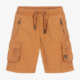 Guess-Boys Beige Cotton Cargo Shorts | Childrensalon Outlet