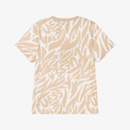 Guess-Boys Beige Cotton Tee Delight | Childrensalon Outlet