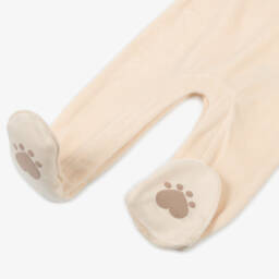 Guess-Boys Beige Gingerbread Velour Babygrow | Childrensalon Outlet