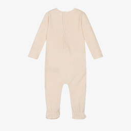 Guess-Boys Beige Gingerbread Velour Babygrow | Childrensalon Outlet