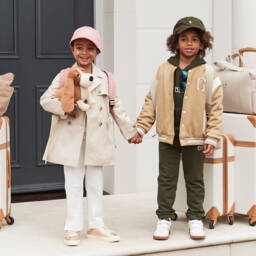 Guess-Boys Beige Suede-Style Varsity Coat | Childrensalon Outlet