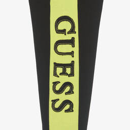 Guess-Boys Black & Green Logo Joggers | Childrensalon Outlet