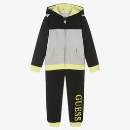 Black and yellow jogging suit top