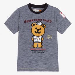 Guess-Boys Blue Bear T-Shirt | Childrensalon Outlet